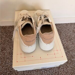 Alexander McQueen White and Tan Sneakers